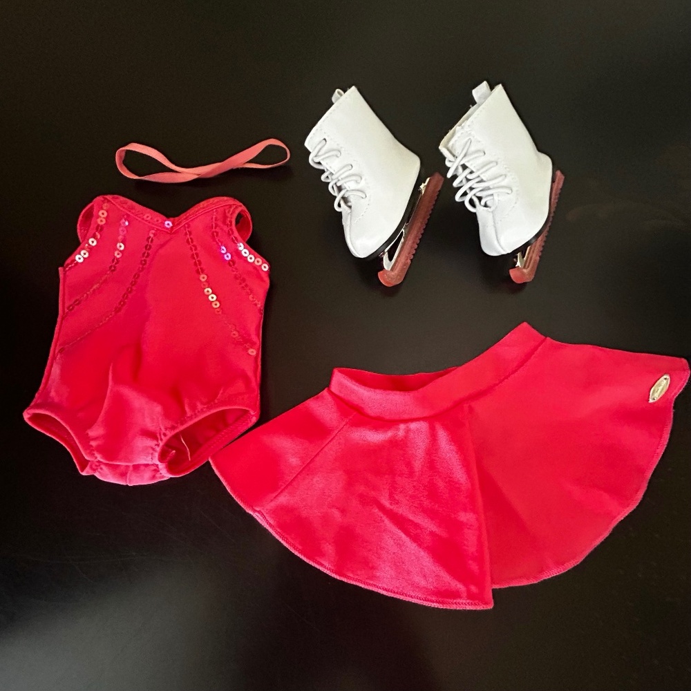 American Girl Doll Ice Skating Outfit and Accessories. Like New